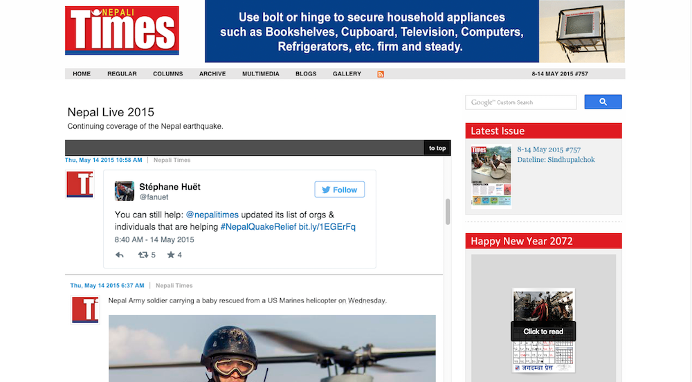 Bringing Live Blog to the Nepali Times